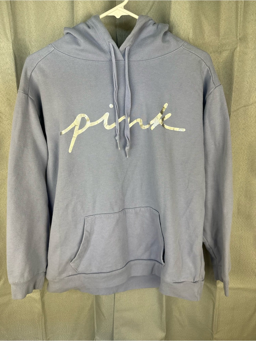 PINK Victoria’s Secret Dusty Blue Logo Hoodie